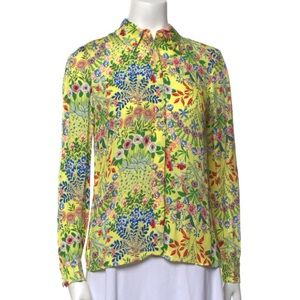 Alice + Olivia Yellow Floral Button Shirt